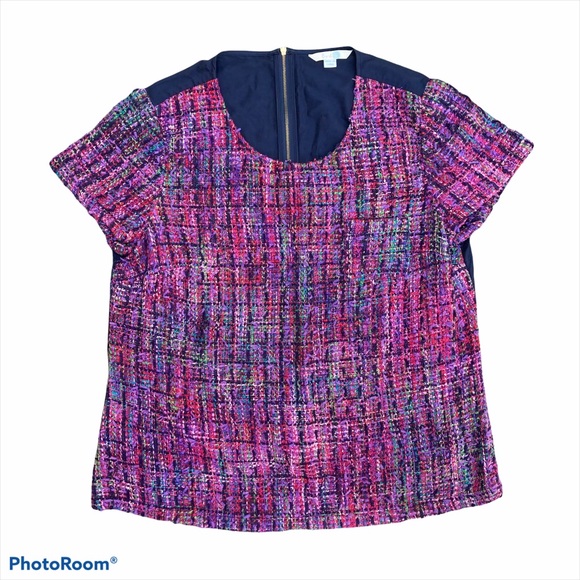 Boden Tops - Boden Tweed Hattie Top Shirt Purple Size 12